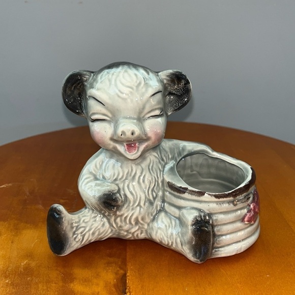 Vintage Honey Bear Pottery, Planter, Nursery Room Decor - Picture 1 of 5